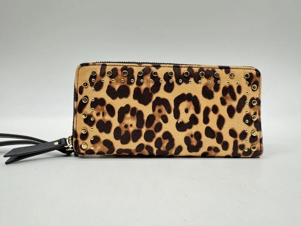I.N.C. International Concepts Hazell Studded Leopard Zip Around Wallet